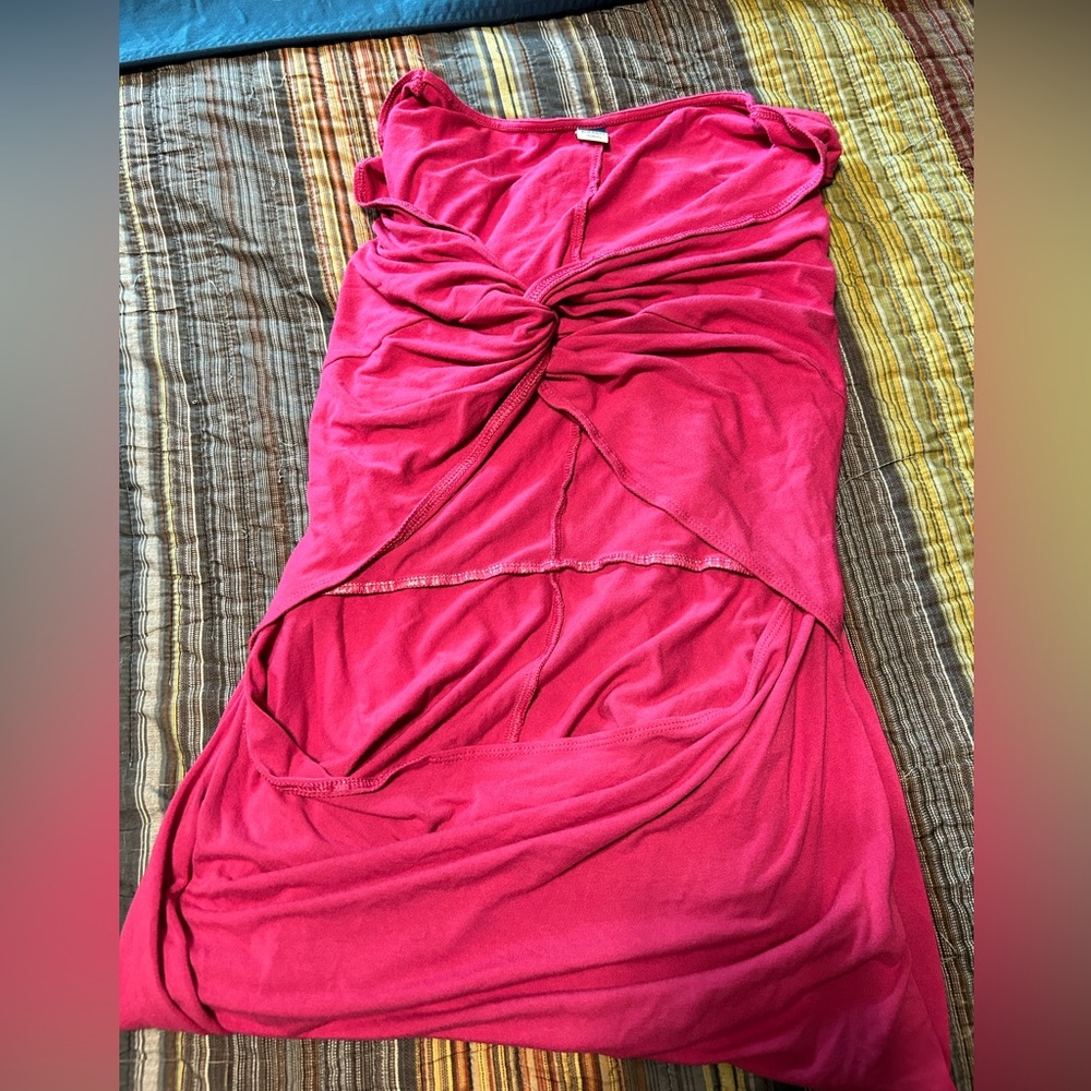 NWOT Old Navy Fit & Flare Twist-Front Cutout Midi Dress 💖 - Picture 2 of 6